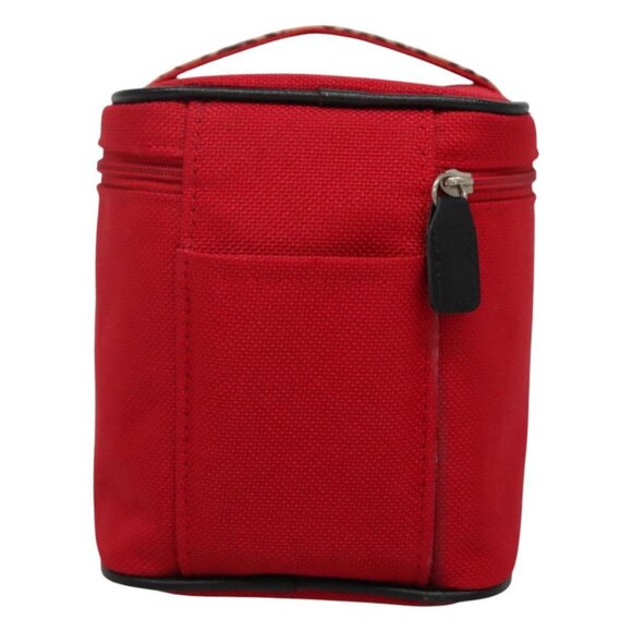 BURBERRY Vanity Cosmetic Pouch Canvas Red Auth ti2868 - Picture 3 of 16